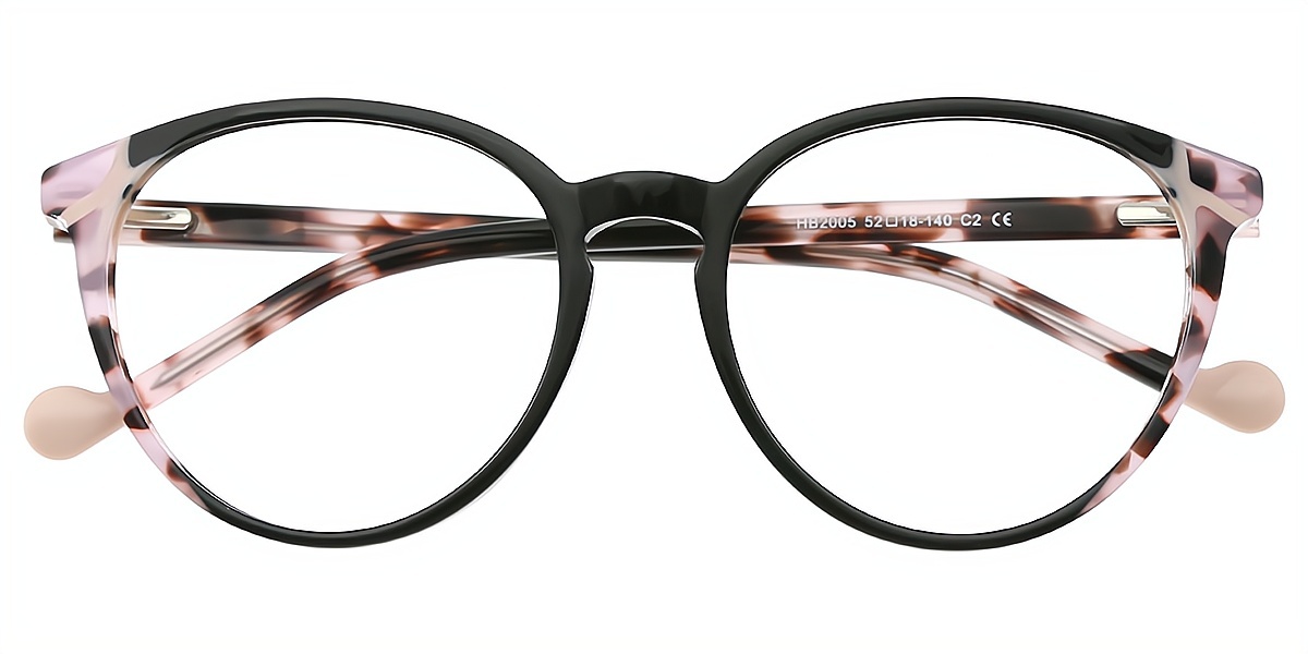 Black Oval Chic Acetate Eyeglasses