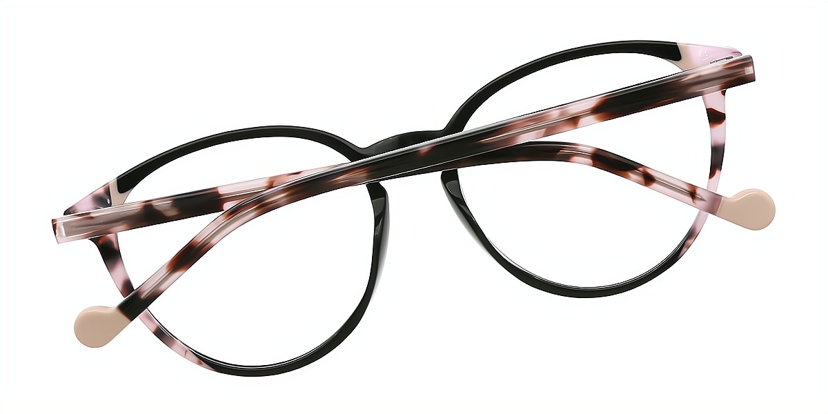 Black Oval Chic Acetate Eyeglasses