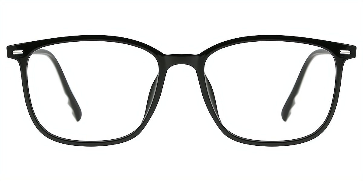 Black Rectangle Simple Horn TR90 Eyeglasses