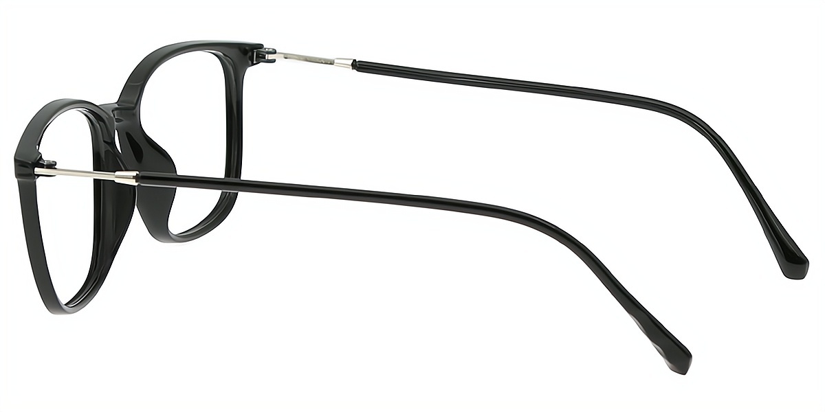 Black Rectangle Simple Horn TR90 Eyeglasses