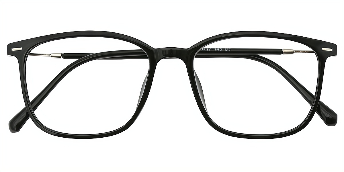 Black Rectangle Simple Horn TR90 Eyeglasses