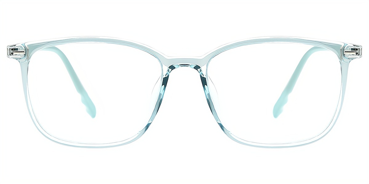 Light Blue Rectangle Simple Horn TR90 Eyeglasses