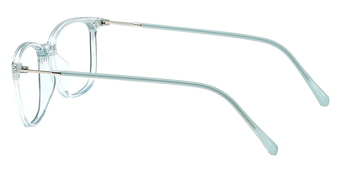 Light Blue Rectangle Simple Horn TR90 Eyeglasses