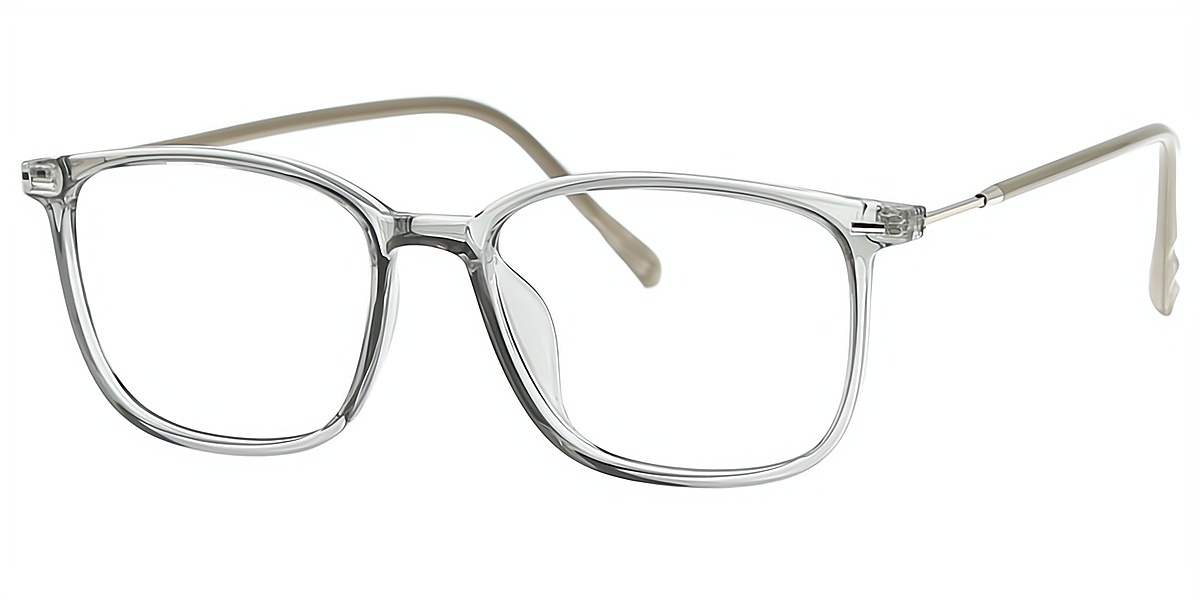 Gray Rectangle Simple Horn TR90 Eyeglasses