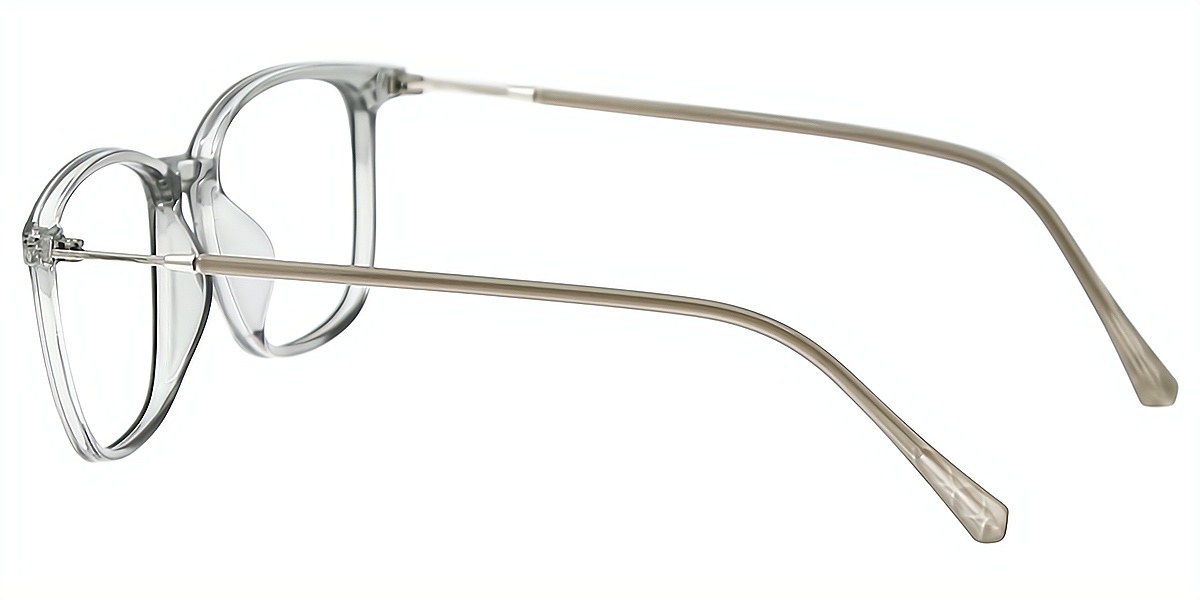 Gray Rectangle Simple Horn TR90 Eyeglasses