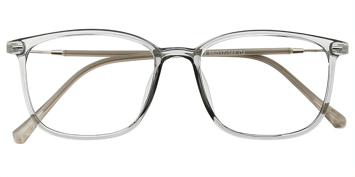 Gray Rectangle Simple Horn TR90 Eyeglasses