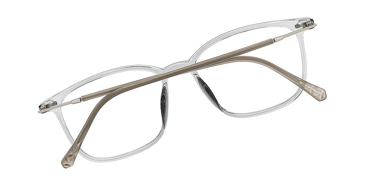 Gray Rectangle Simple Horn TR90 Eyeglasses