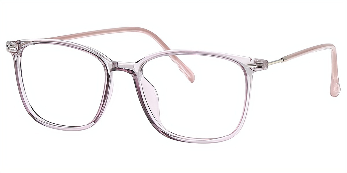 Light Purple Rectangle Simple Horn TR90 Eyeglasses