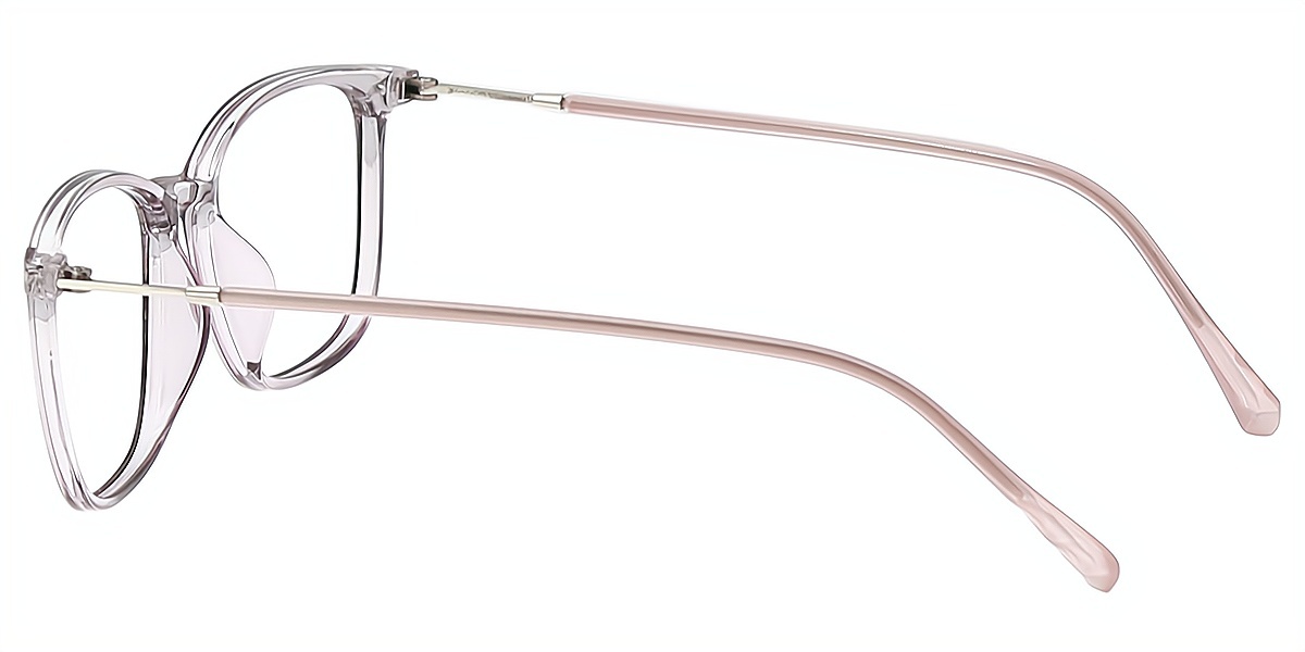 Light Purple Rectangle Simple Horn TR90 Eyeglasses