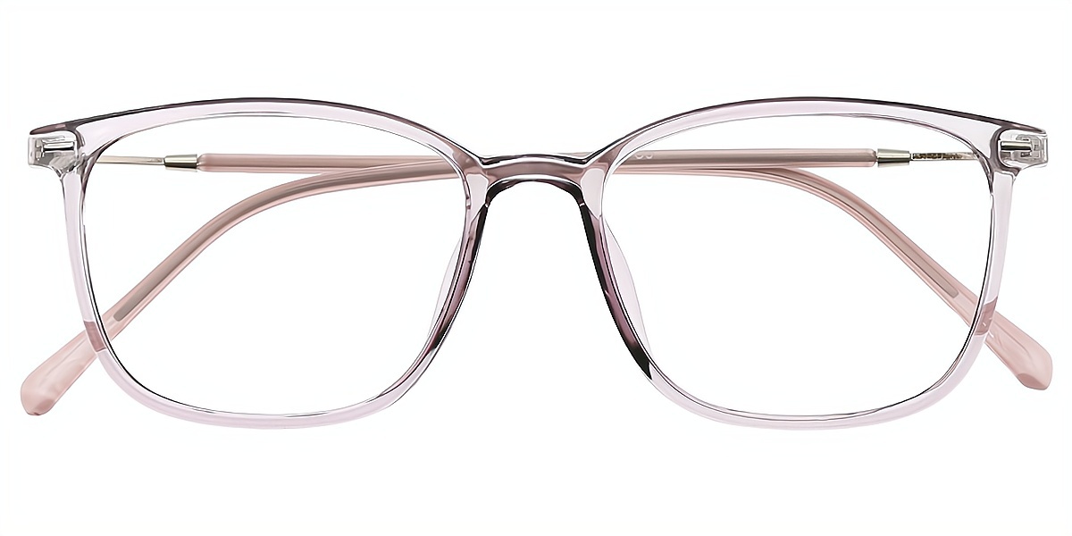 Light Purple Rectangle Simple Horn TR90 Eyeglasses