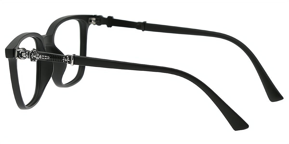 Black Rectangle Exquisite Horn TR90 Eyeglasses