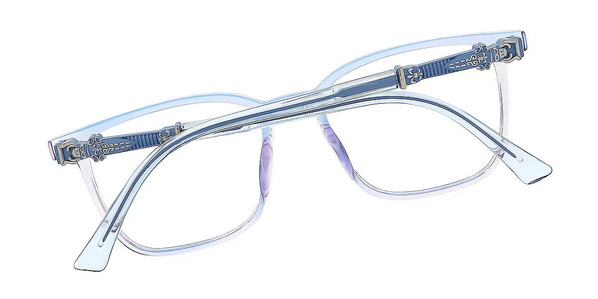 Blue Rectangle Exquisite Horn TR90 Eyeglasses