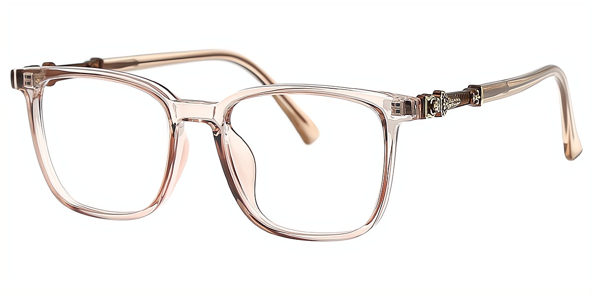 Brown Rectangle Exquisite Horn TR90 Eyeglasses