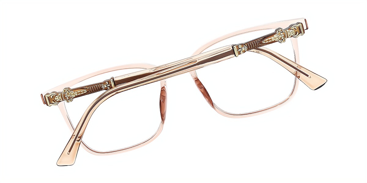 Brown Rectangle Exquisite Horn TR90 Eyeglasses