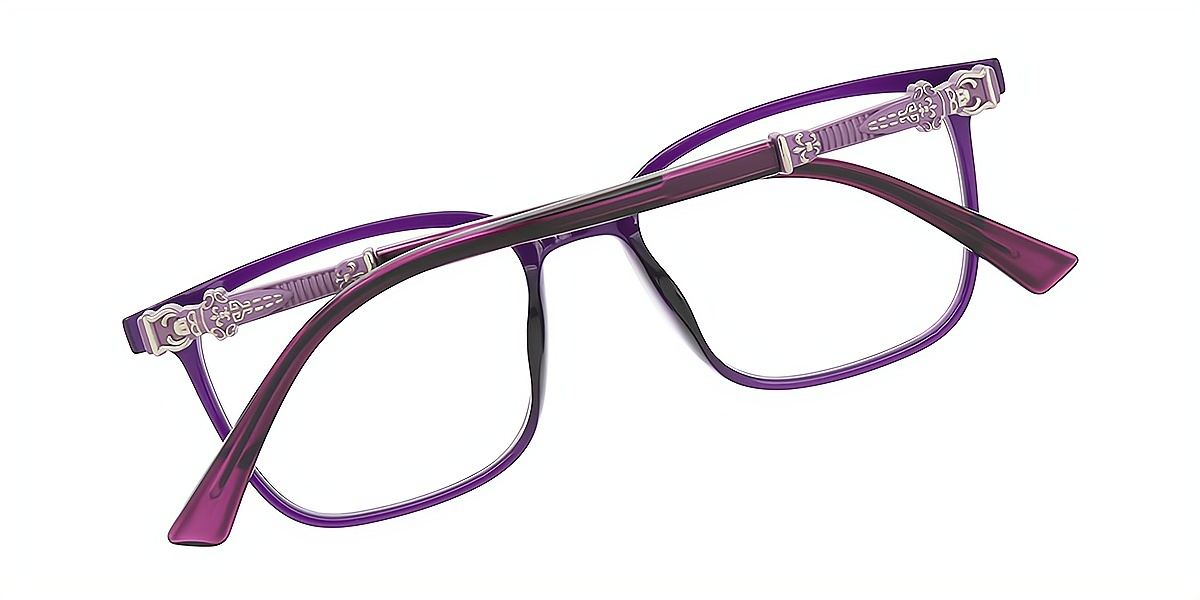 Purple Square Exquisite Horn TR90 Eyeglasses