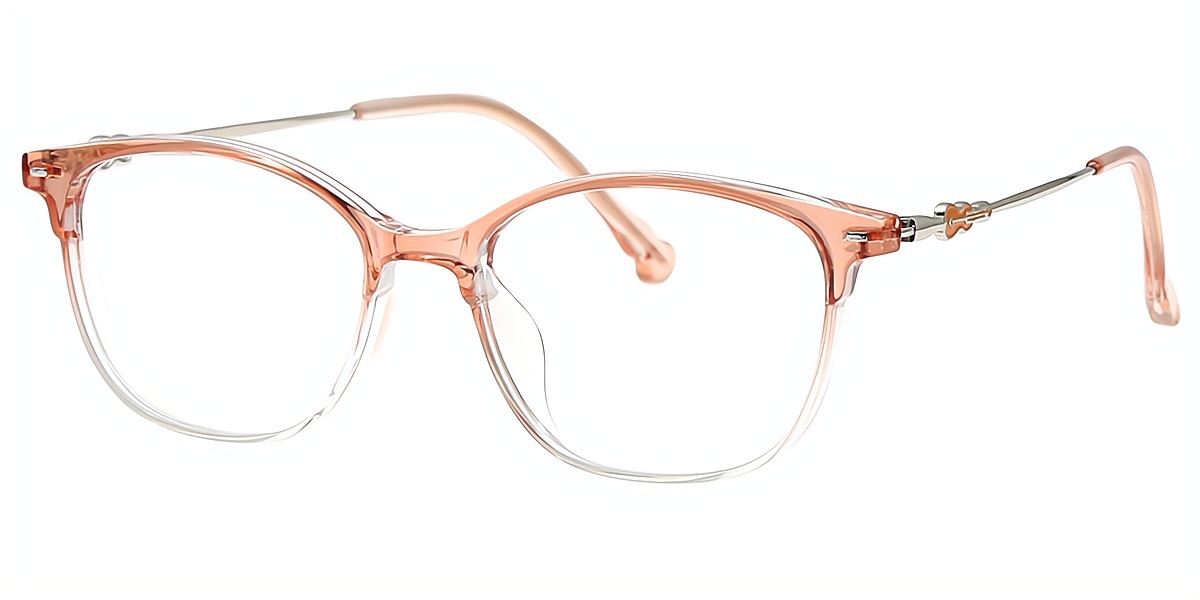 Pink Rectangle Elaborate Horn TR90 Eyeglasses