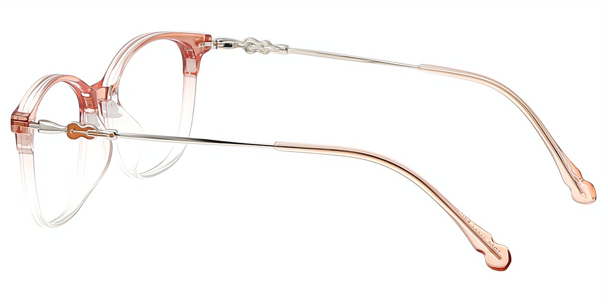 Pink Rectangle Elaborate Horn TR90 Eyeglasses