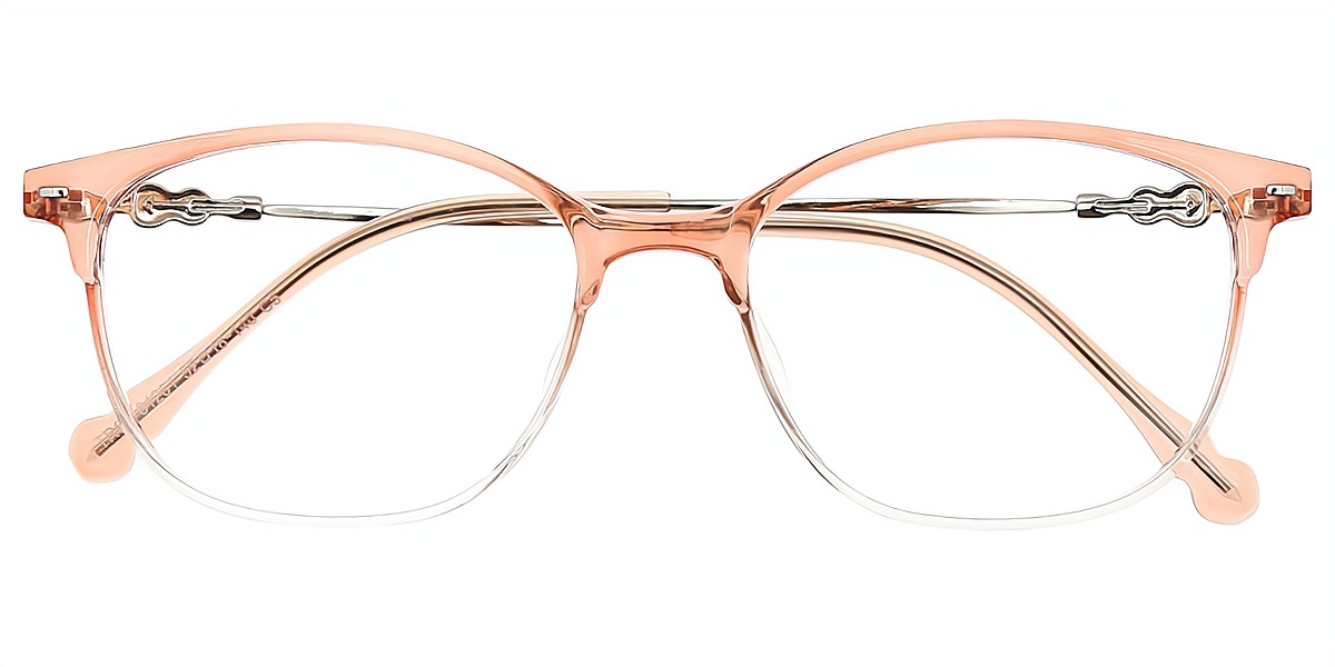 Pink Rectangle Elaborate Horn TR90 Eyeglasses