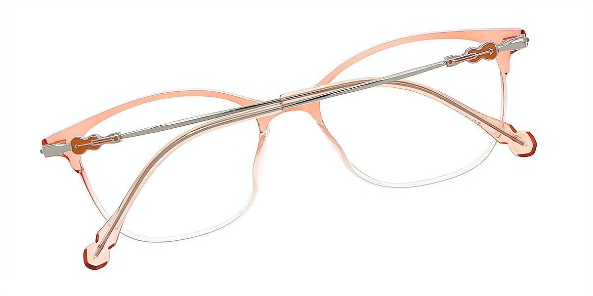 Pink Rectangle Elaborate Horn TR90 Eyeglasses