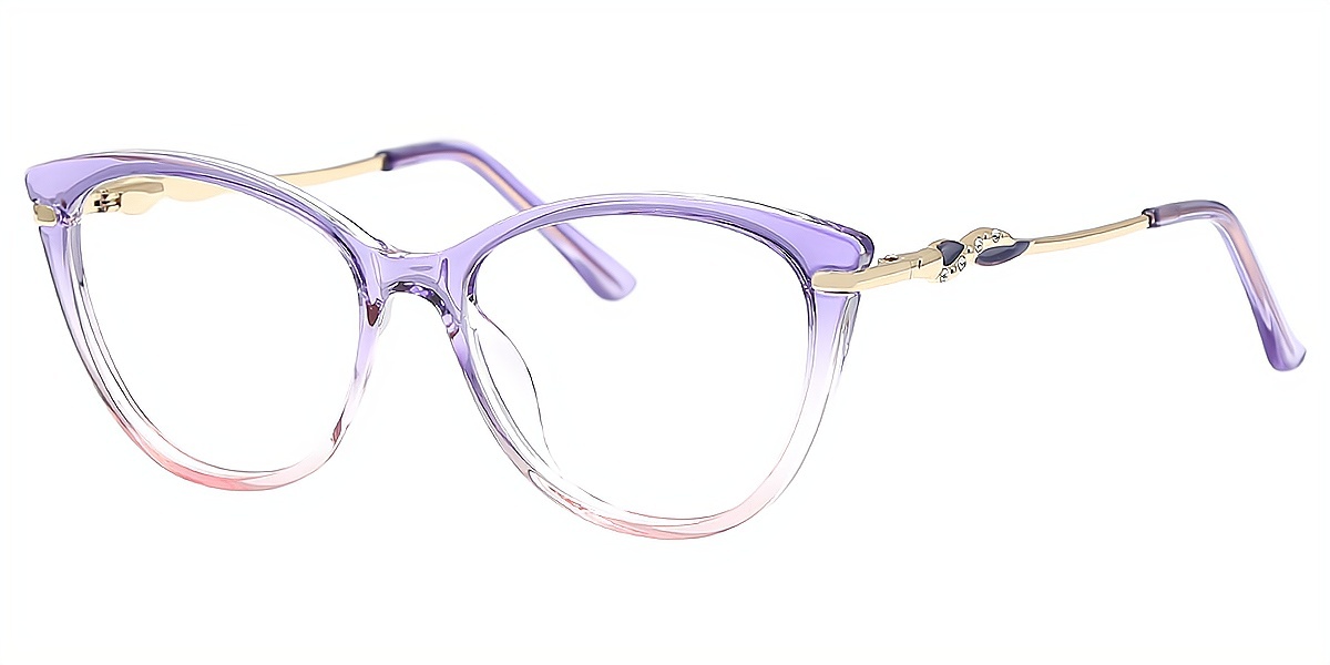 Purple Gradient Cat Eye Modish TR90 Eyeglasses