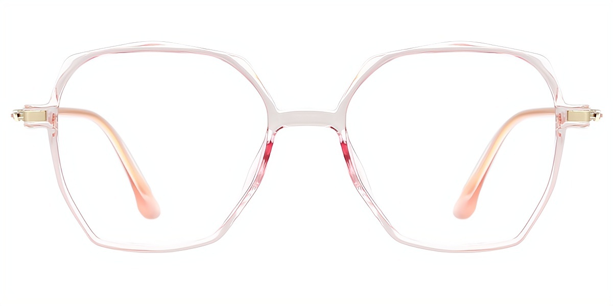 Light Pink Square Detailed Oversized TR90 Eyeglasses