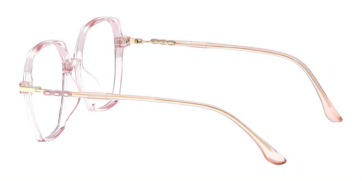 Light Pink Square Detailed Oversized TR90 Eyeglasses