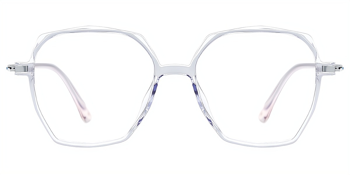 Light Purple Square Detailed Oversized TR90 Eyeglasses