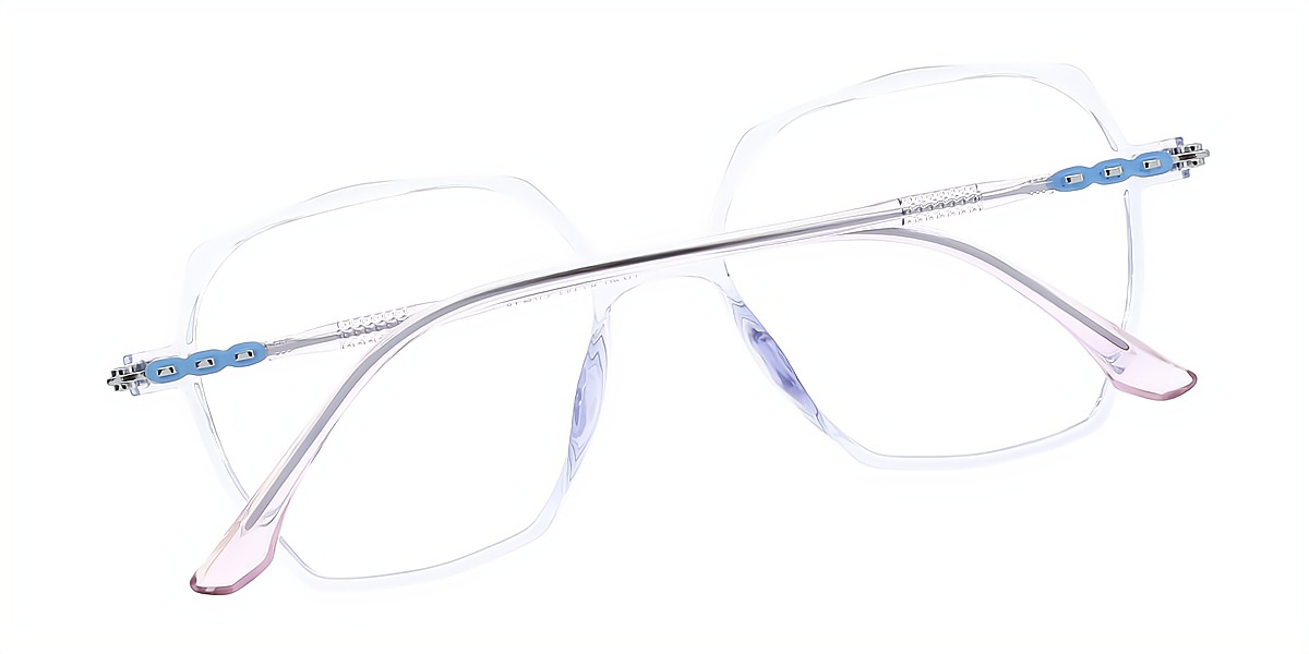 Light Purple Square Detailed Oversized TR90 Eyeglasses