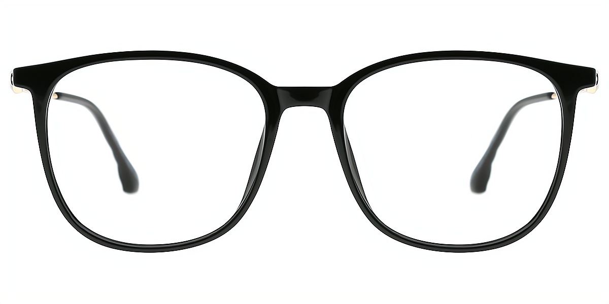 Black Square Detailed TR90 Eyeglasses