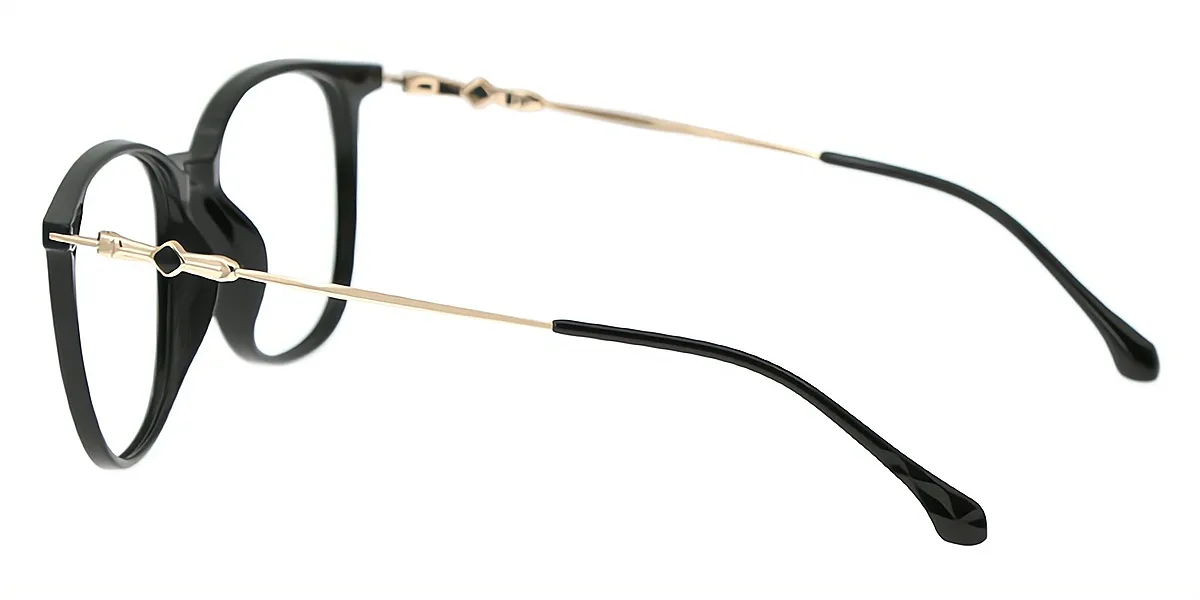 Black Square Detailed TR90 Eyeglasses