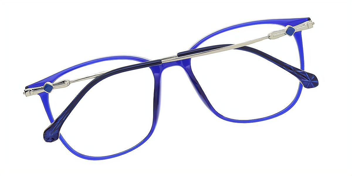 Blue Square Detailed TR90 Eyeglasses