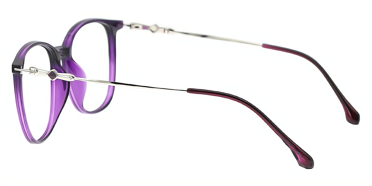 Purple Square Detailed TR90 Eyeglasses