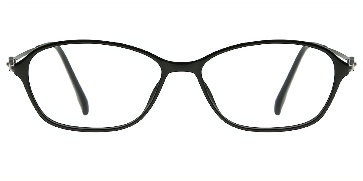 Black Oval Exquisite Lightweight Mixed Materials Eyeglasses