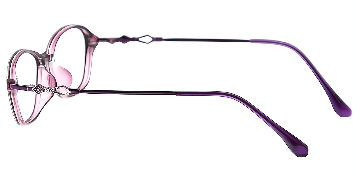 Purple Oval Exquisite Lightweight Mixed Materials Eyeglasses