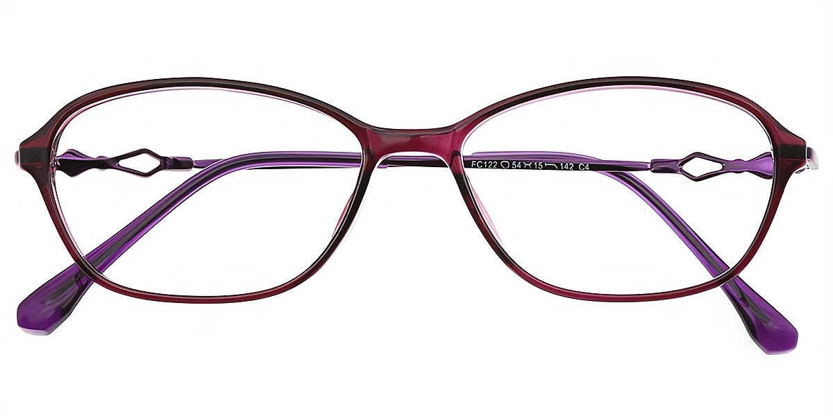 Purple Oval Exquisite Lightweight Mixed Materials Eyeglasses