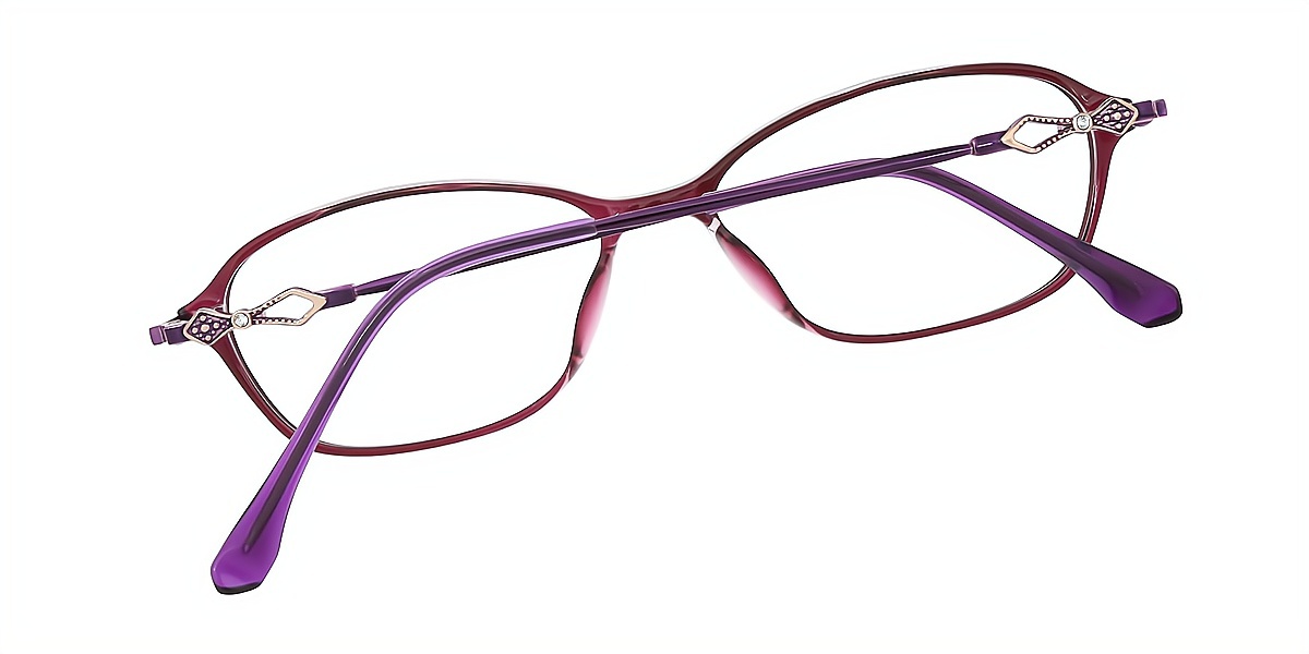 Purple Oval Exquisite Lightweight Mixed Materials Eyeglasses