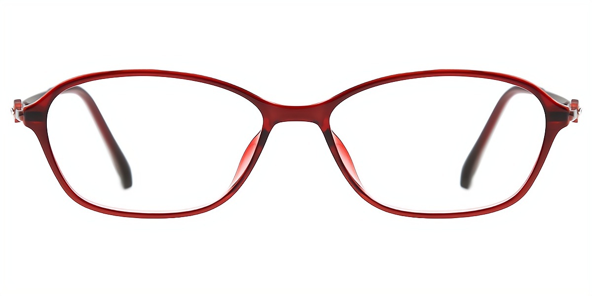 Red Oval Exquisite Lightweight Mixed Materials Eyeglasses