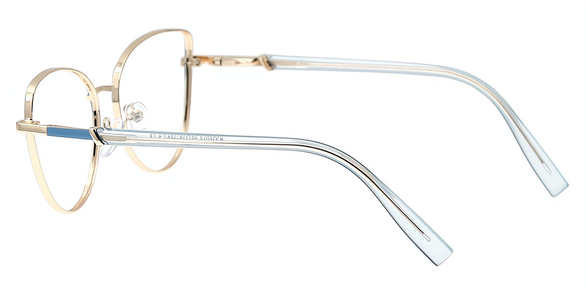 Blue Cat Eye Simple Chic Metal Eyeglasses