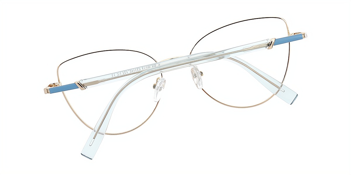 Blue Cat Eye Simple Chic Metal Eyeglasses