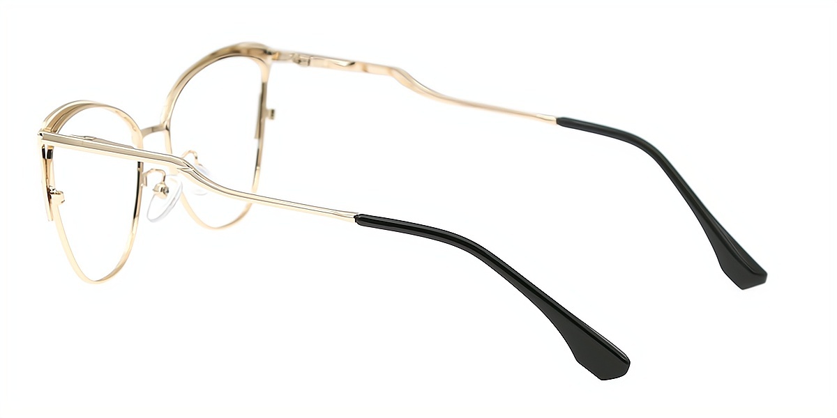 Black Cat Eye Elaborate Metal Eyeglasses