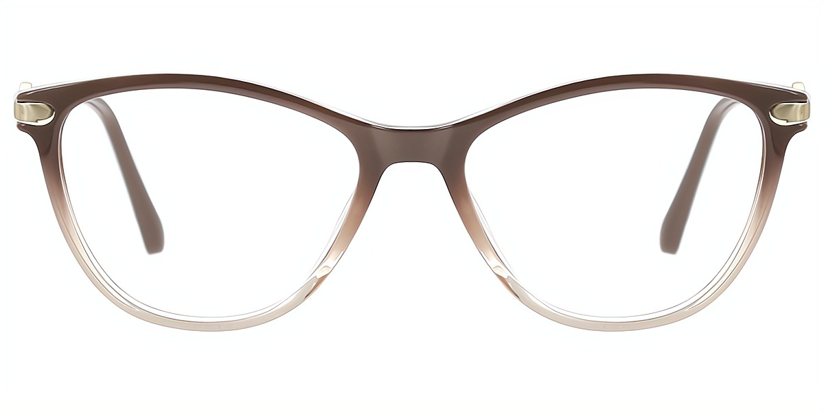 Brown Gradient Cat Eye Elegant TR90 Eyeglasses