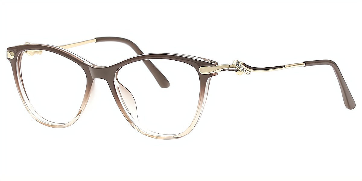 Brown Gradient Cat Eye Elegant TR90 Eyeglasses