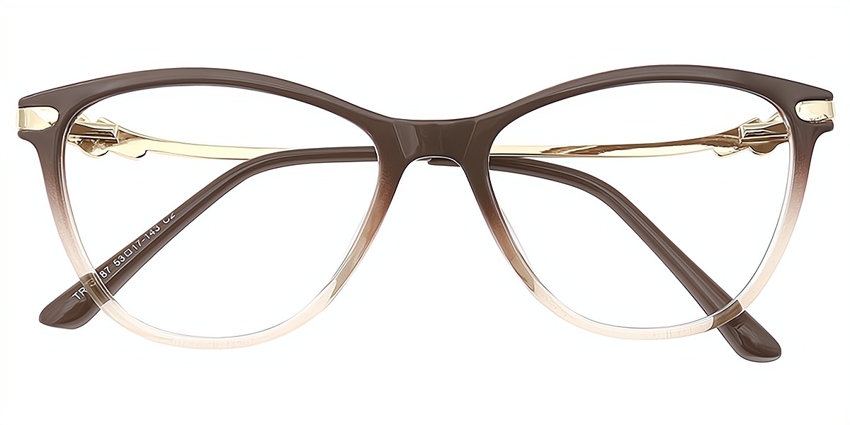 Brown Gradient Cat Eye Elegant TR90 Eyeglasses
