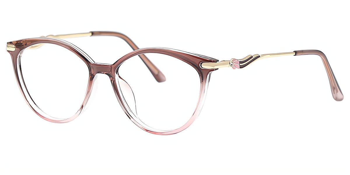 Brown Gradient Cat Eye Elegant TR90 Eyeglasses