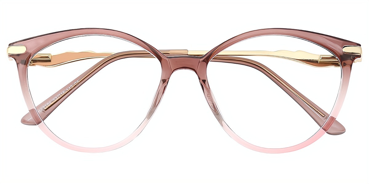 Brown Gradient Cat Eye Elegant TR90 Eyeglasses