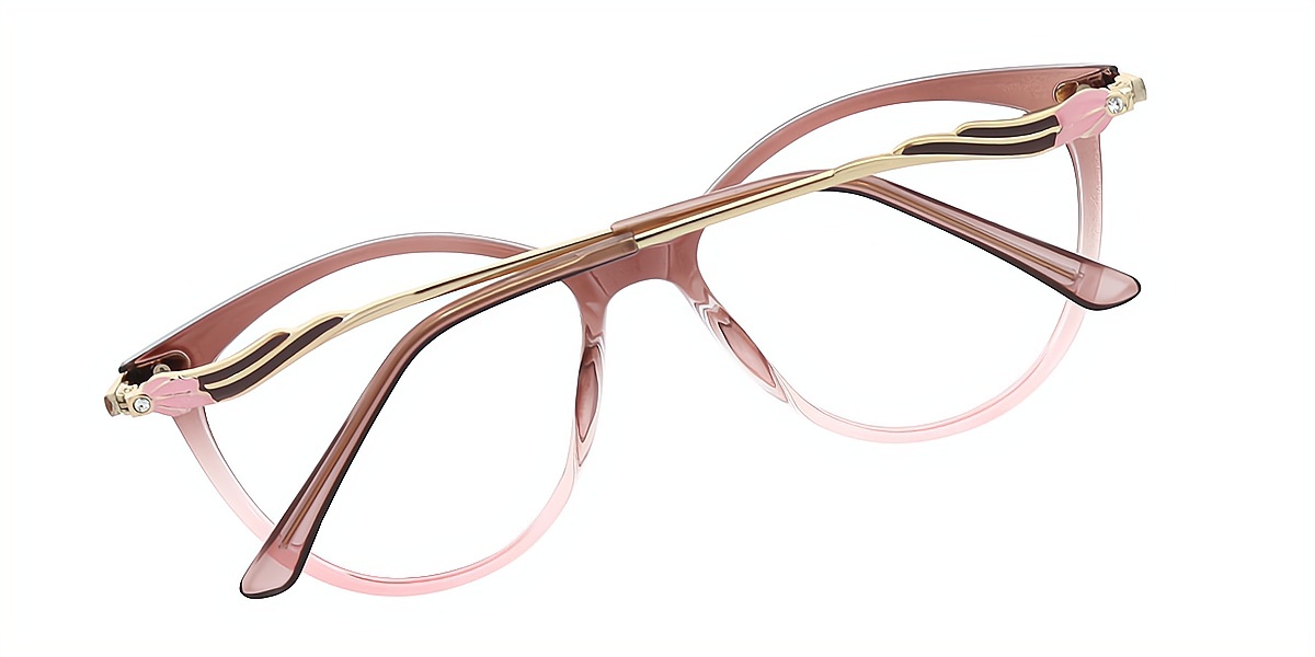 Brown Gradient Cat Eye Elegant TR90 Eyeglasses