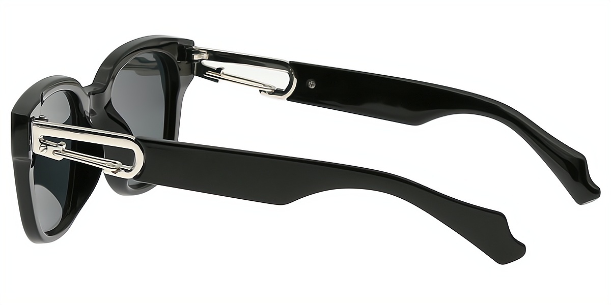 Black Rectangle Retro TR90 Eyeglasses