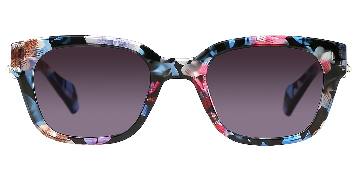 Floral Rectangle Retro TR90 Eyeglasses