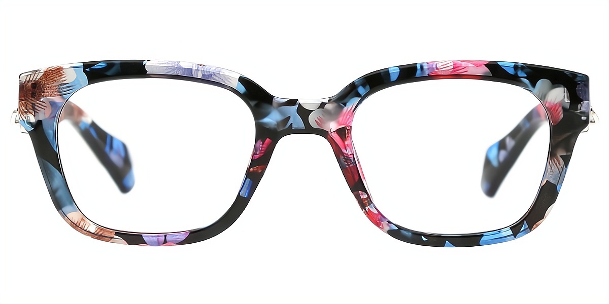 Floral Rectangle Retro TR90 Eyeglasses