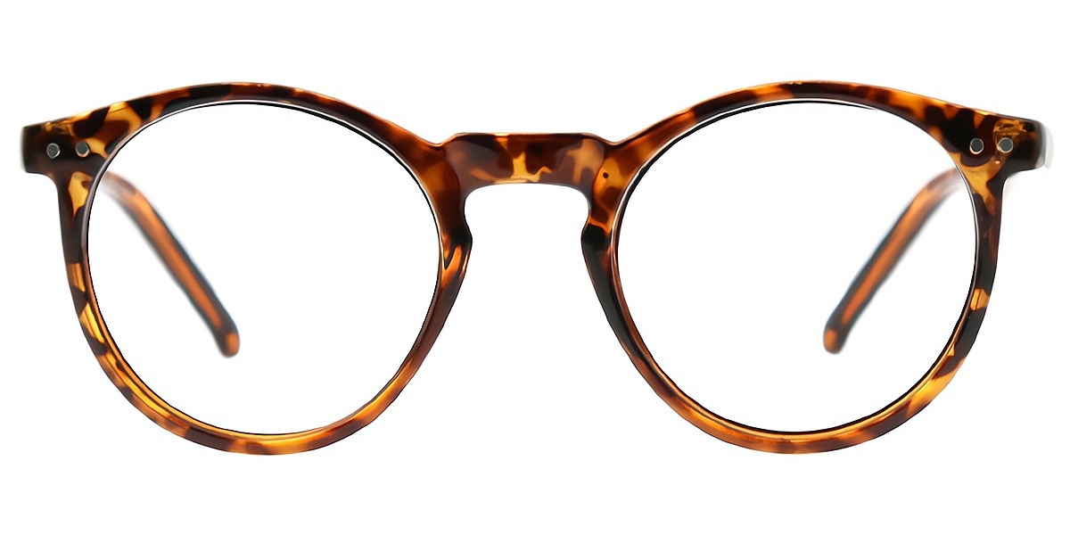 Tortoise Oval Retro Horn Plastic Eyeglasses